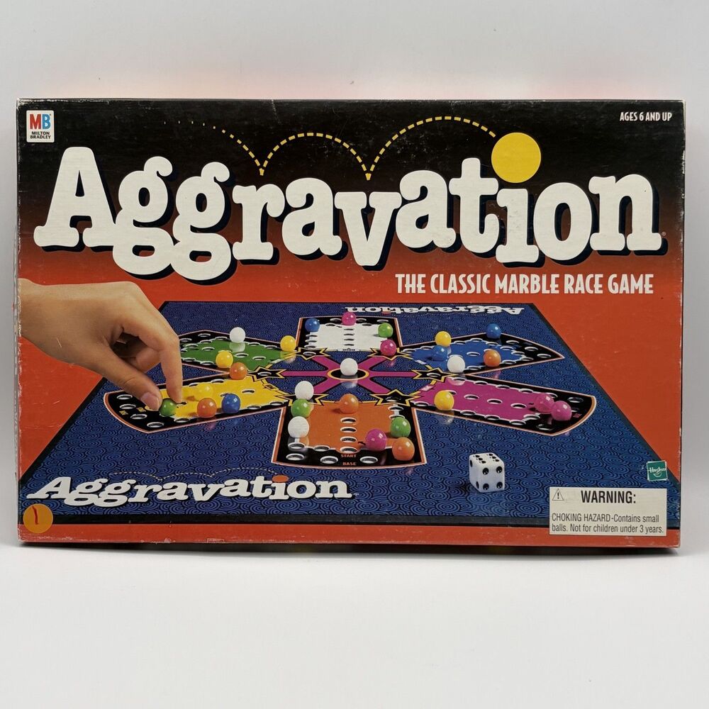 Aggravation The Classic Marble Race Game Milton Bradley Vintage 1999 Complete